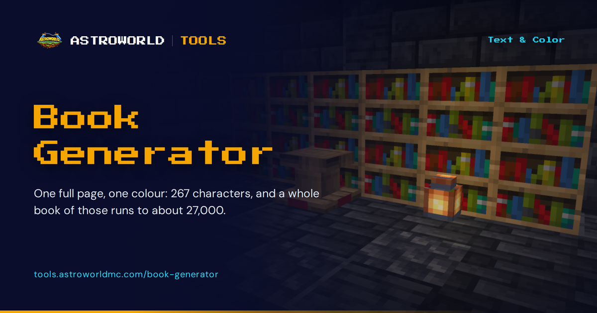 Minec Raft Color Code Minecraft Book Generator | Astroworld Tools
