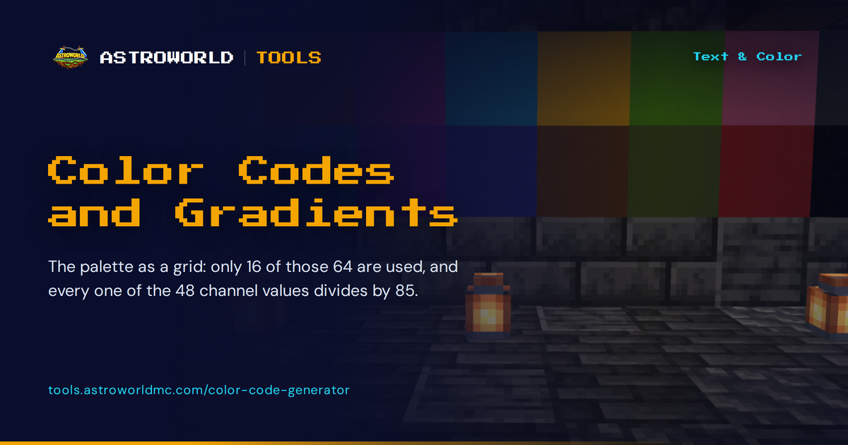 Minecraft Color Codes and Formatting Codes | Astroworld Tools